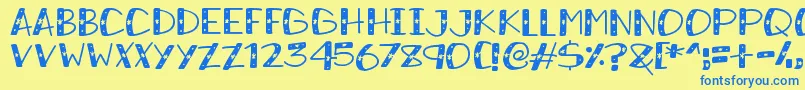 SnowySparkles Font – Blue Fonts on Yellow Background