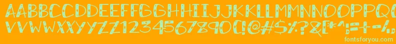 SnowySparkles Font – Green Fonts on Orange Background