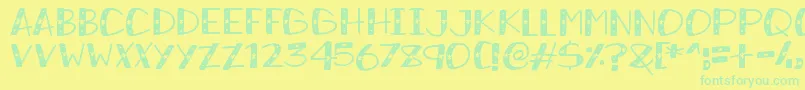SnowySparkles Font – Green Fonts on Yellow Background