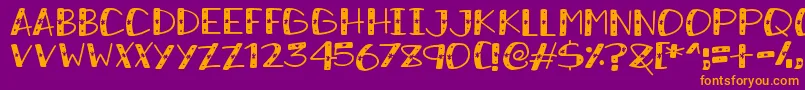 SnowySparkles Font – Orange Fonts on Purple Background