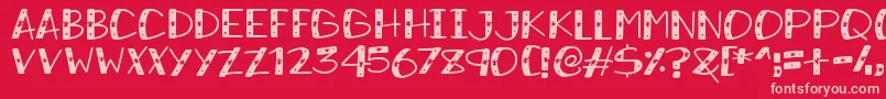 SnowySparkles Font – Pink Fonts on Red Background