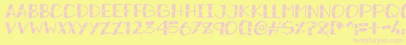 SnowySparkles Font – Pink Fonts on Yellow Background