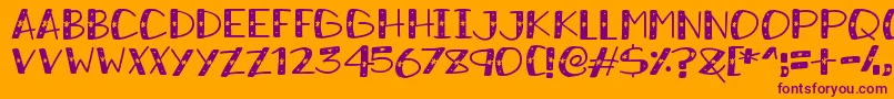 SnowySparkles Font – Purple Fonts on Orange Background