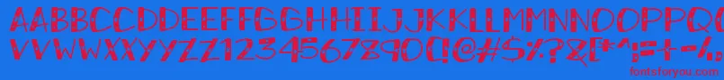 SnowySparkles Font – Red Fonts on Blue Background