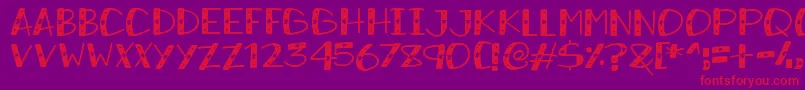 SnowySparkles Font – Red Fonts on Purple Background