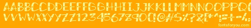 SnowySparkles Font – Yellow Fonts on Orange Background