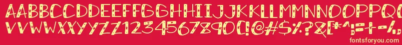 SnowySparkles Font – Yellow Fonts on Red Background