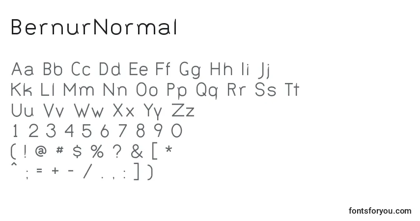 Schriftart BernurNormal – Alphabet, Zahlen, spezielle Symbole