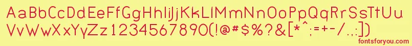 BernurNormal Font – Red Fonts on Yellow Background