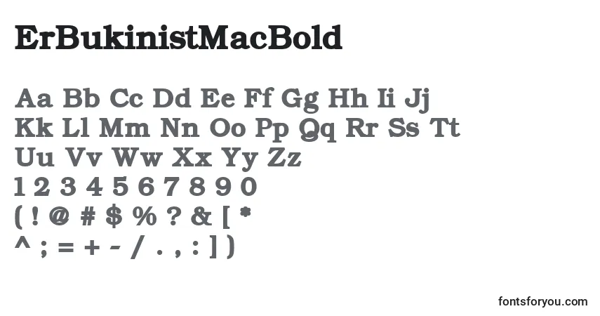 Шрифт ErBukinistMacBold – алфавит, цифры, специальные символы