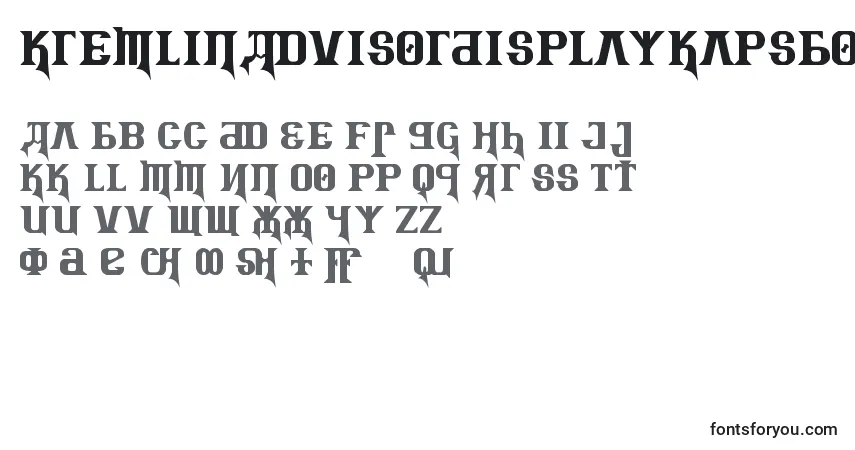 KremlinAdvisorDisplayKapsBold-fontti – aakkoset, numerot, erikoismerkit