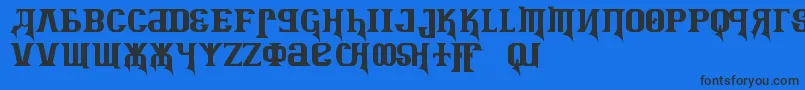 KremlinAdvisorDisplayKapsBold Font – Black Fonts on Blue Background