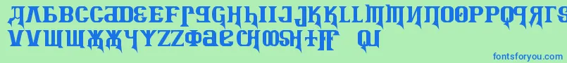 KremlinAdvisorDisplayKapsBold Font – Blue Fonts on Green Background