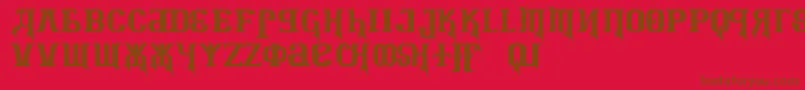 KremlinAdvisorDisplayKapsBold Font – Brown Fonts on Red Background