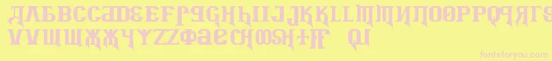 KremlinAdvisorDisplayKapsBold Font – Pink Fonts on Yellow Background