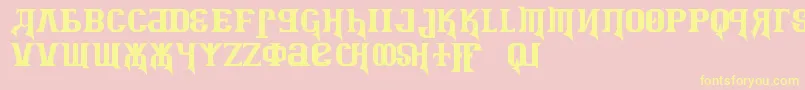 KremlinAdvisorDisplayKapsBold Font – Yellow Fonts on Pink Background