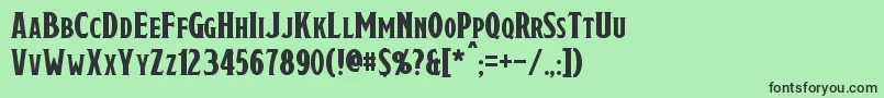 フォントDraconis – 緑の背景に黒い文字