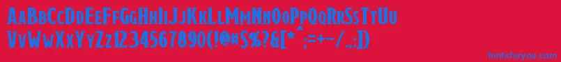 フォントDraconis – 赤い背景に青い文字