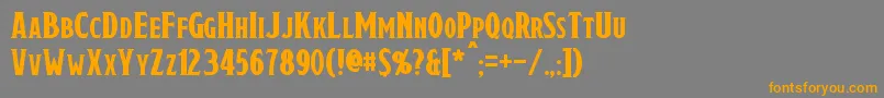 フォントDraconis – オレンジの文字は灰色の背景にあります。