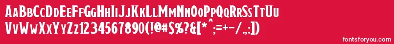 フォントDraconis – 赤い背景に白い文字