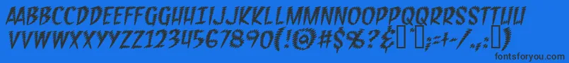 FeedbackBbItalic Font – Black Fonts on Blue Background