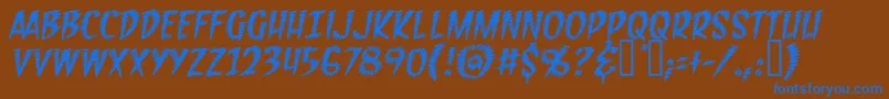 FeedbackBbItalic Font – Blue Fonts on Brown Background
