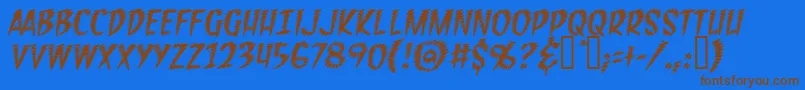 FeedbackBbItalic Font – Brown Fonts on Blue Background