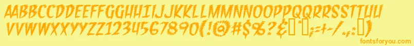 FeedbackBbItalic Font – Orange Fonts on Yellow Background