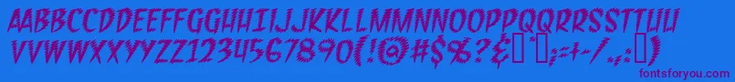 FeedbackBbItalic Font – Purple Fonts on Blue Background