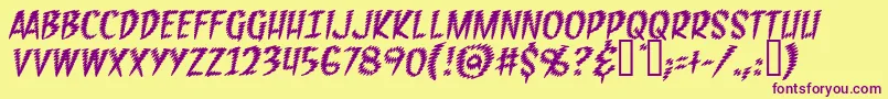 FeedbackBbItalic Font – Purple Fonts on Yellow Background