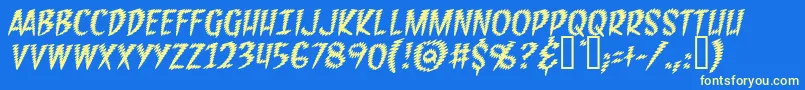 FeedbackBbItalic Font – Yellow Fonts on Blue Background