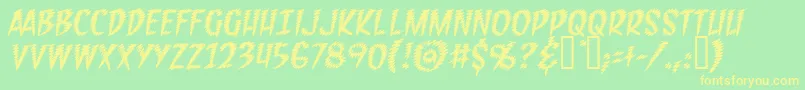 FeedbackBbItalic Font – Yellow Fonts on Green Background