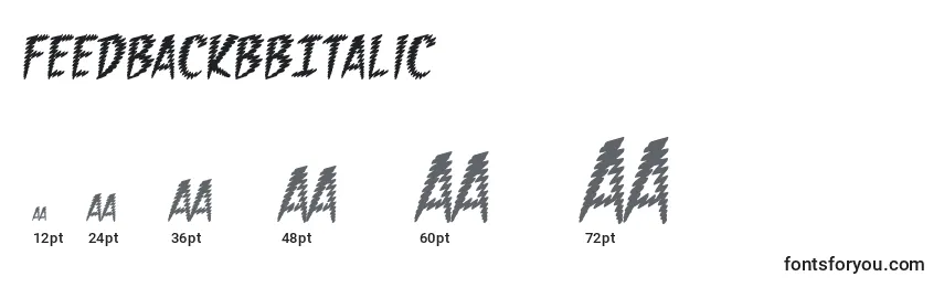 Размеры шрифта FeedbackBbItalic
