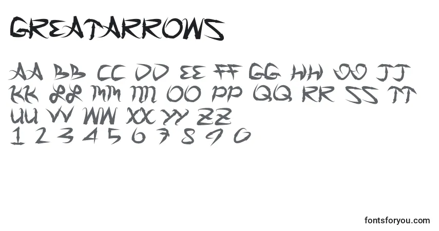 Шрифт Greatarrows – алфавит, цифры, специальные символы