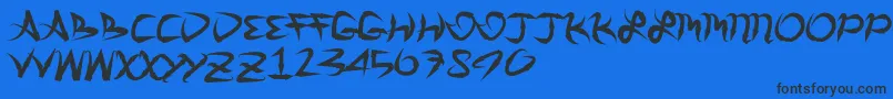 フォントGreatarrows – 黒い文字の青い背景
