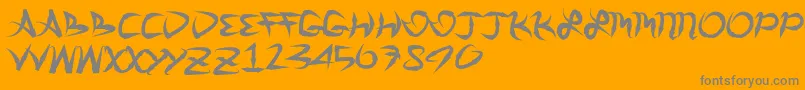 Greatarrows-Schriftart – Graue Schriften auf orangefarbenem Hintergrund