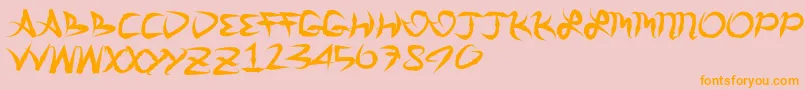 Greatarrows Font – Orange Fonts on Pink Background