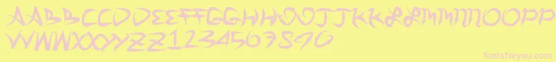 Greatarrows Font – Pink Fonts on Yellow Background