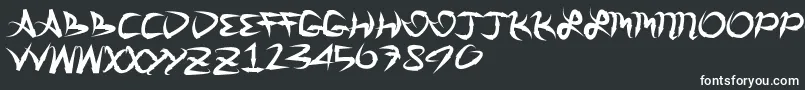 フォントGreatarrows – 黒い背景に白い文字