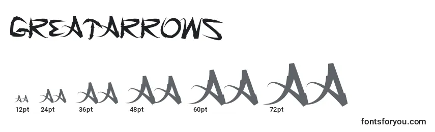 Размеры шрифта Greatarrows