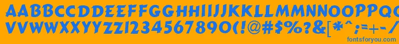 Cancun Font – Blue Fonts on Orange Background