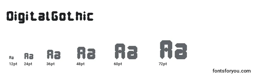 DigitalGothic Font Sizes