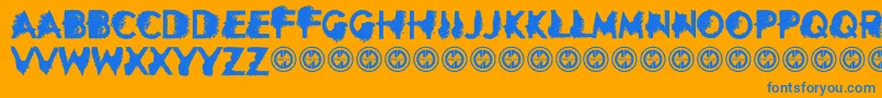 Ourretaliation Font – Blue Fonts on Orange Background