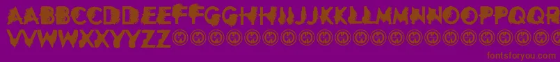 Ourretaliation Font – Brown Fonts on Purple Background