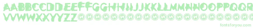 Ourretaliation-Schriftart – Grüne Schriften auf weißem Hintergrund