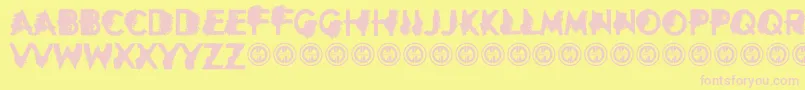 Ourretaliation Font – Pink Fonts on Yellow Background