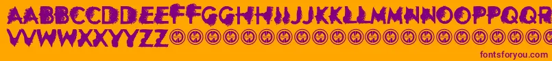 Ourretaliation Font – Purple Fonts on Orange Background