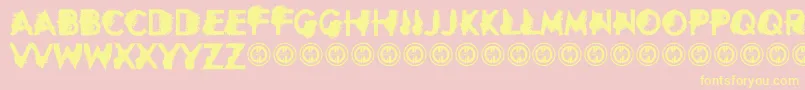 Ourretaliation Font – Yellow Fonts on Pink Background