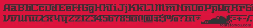 Nerimanumber Font – Black Fonts on Red Background