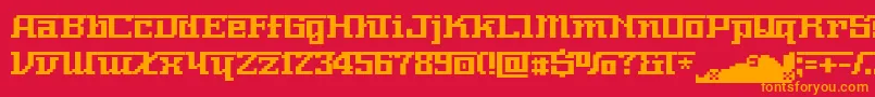 Nerimanumber Font – Orange Fonts on Red Background